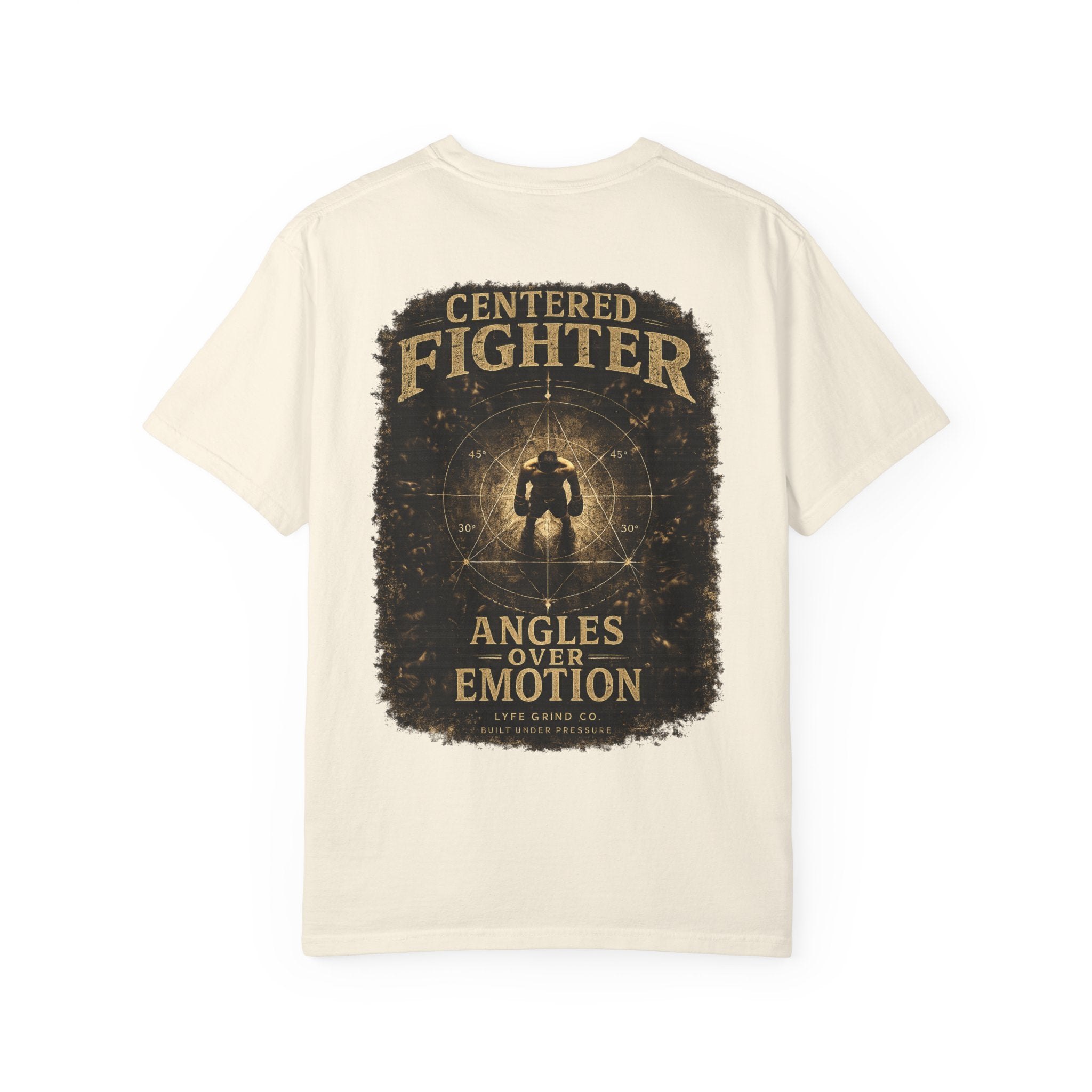 Centered Fighter Tee – LyfeGrind Co. | Angles Over Emotion | Geometric Balance Series