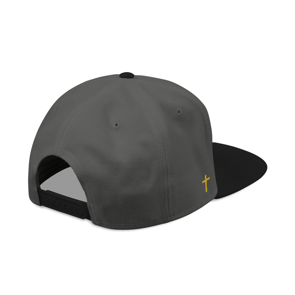 Lyfe Grind Co Snapback Hat – LGC Logo w/ Cross Detail | Faith-Based Streetwear Flat Brim Cap
