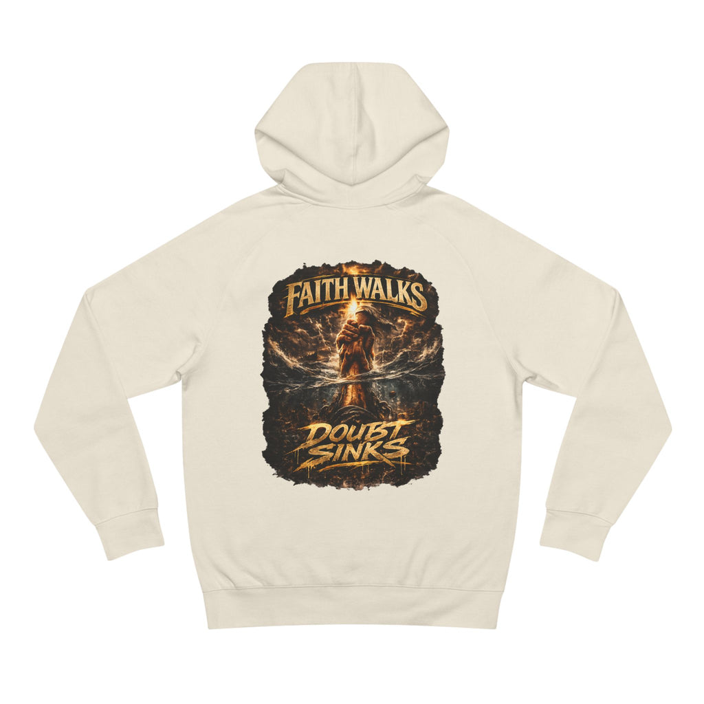 Lyfe Grind Co “Faith Walks, Doubt Sinks” Hoodie – Christian Streetwear Pullover, Matthew 14:29–31 Faith-Based Graphic Hoodie