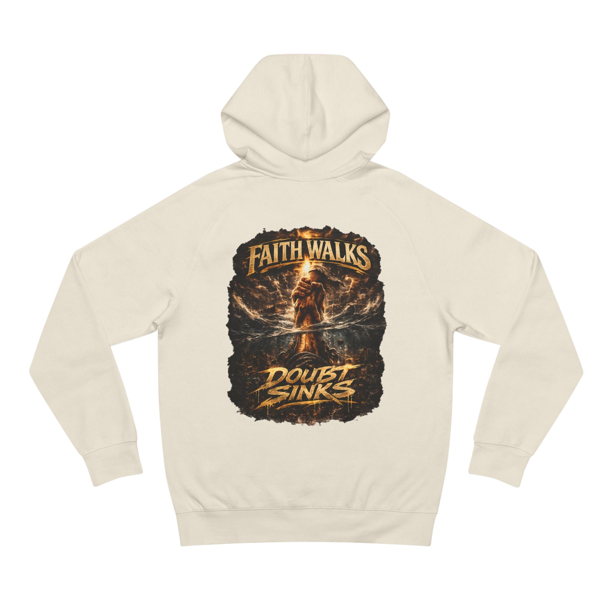 Lyfe Grind Co “Faith Walks, Doubt Sinks” Hoodie – Christian Streetwear Pullover, Matthew 14:29–31 Faith-Based Graphic Hoodie