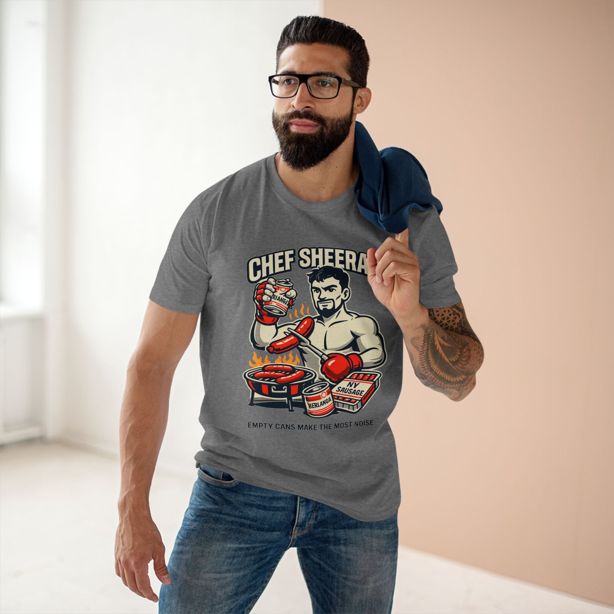 Chef Sheeraz Tee – “Empty Cans Make the Most Noise” Premium Boxing Streetwear Shirt