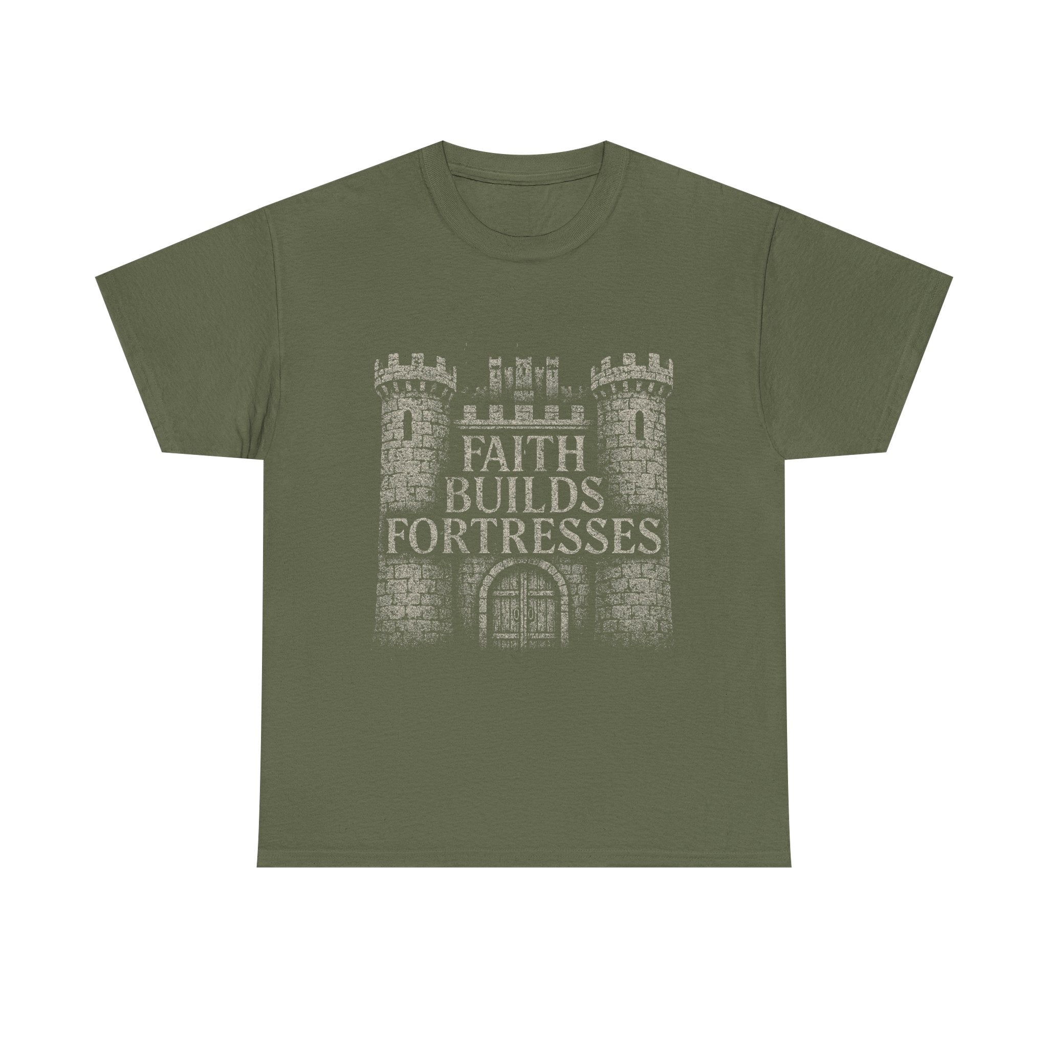 Faith Builds Fortresses Tee | LyfeGrind Co. Unisex Heavy Cotton Graphic Shirt – Built for Believers, Dreamers & Everyday Disciples