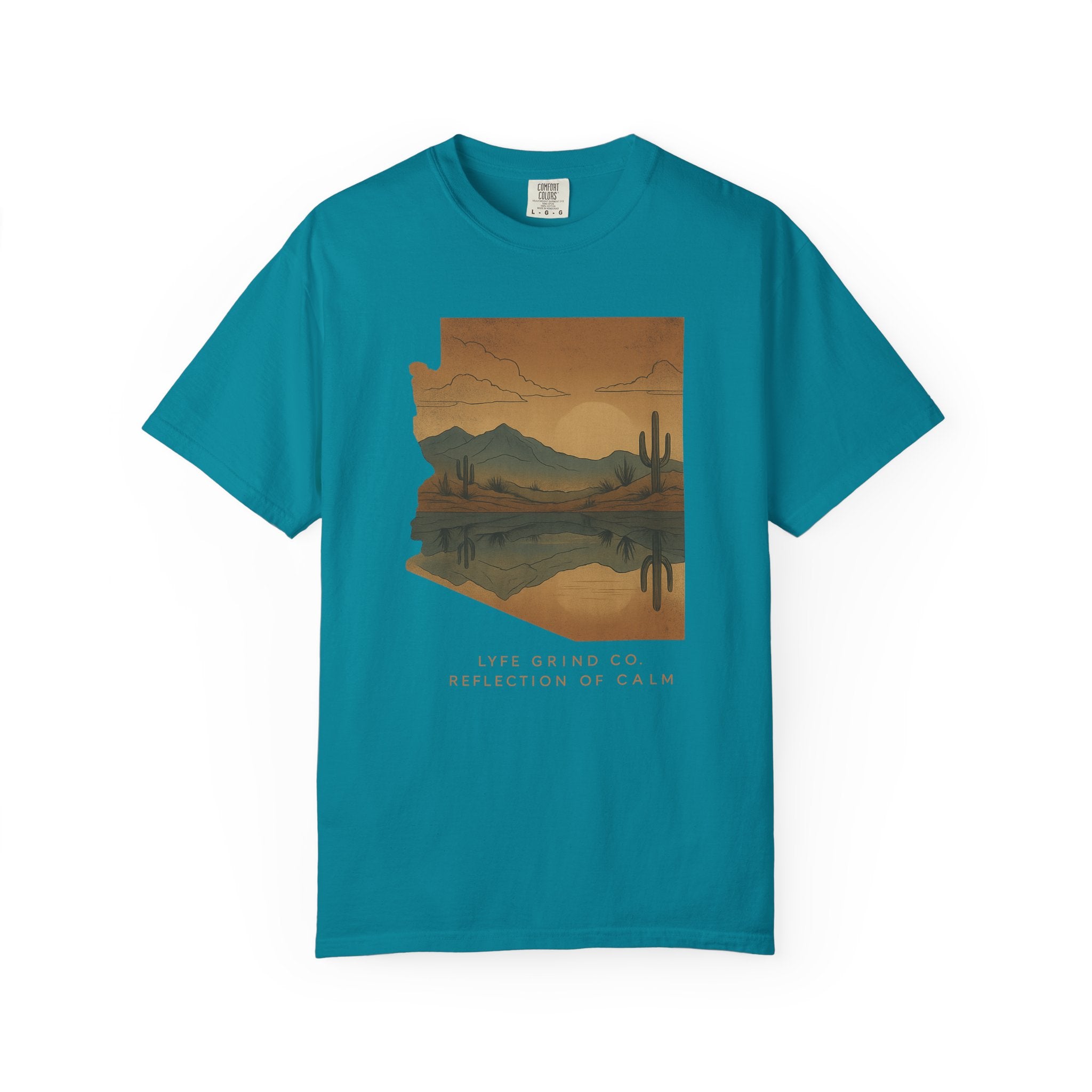 Reflection of Calm – Comfort Colors® 1717 Desert Art Tee | Lyfe Grind Co.