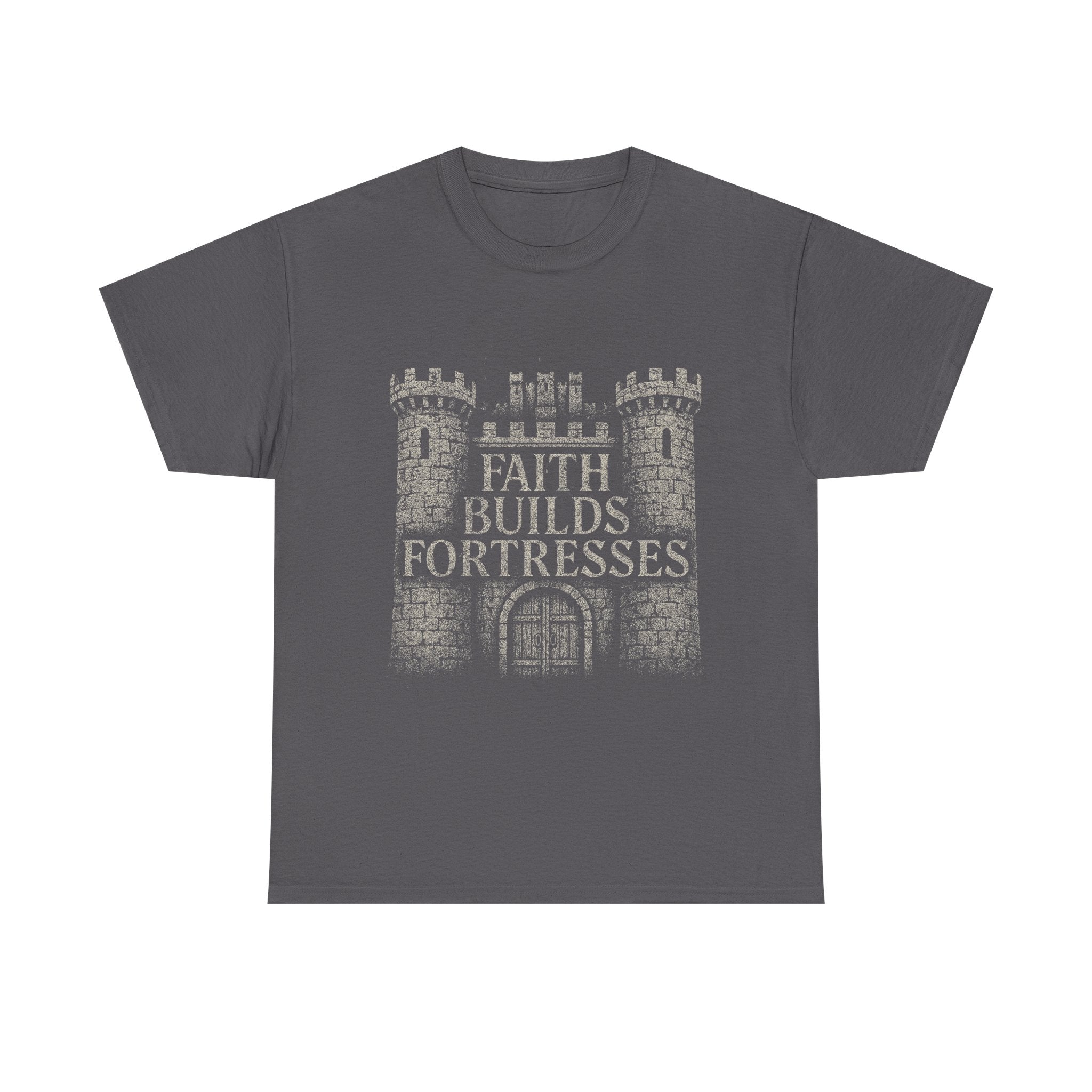 Faith Builds Fortresses Tee | LyfeGrind Co. Unisex Heavy Cotton Graphic Shirt – Built for Believers, Dreamers & Everyday Disciples
