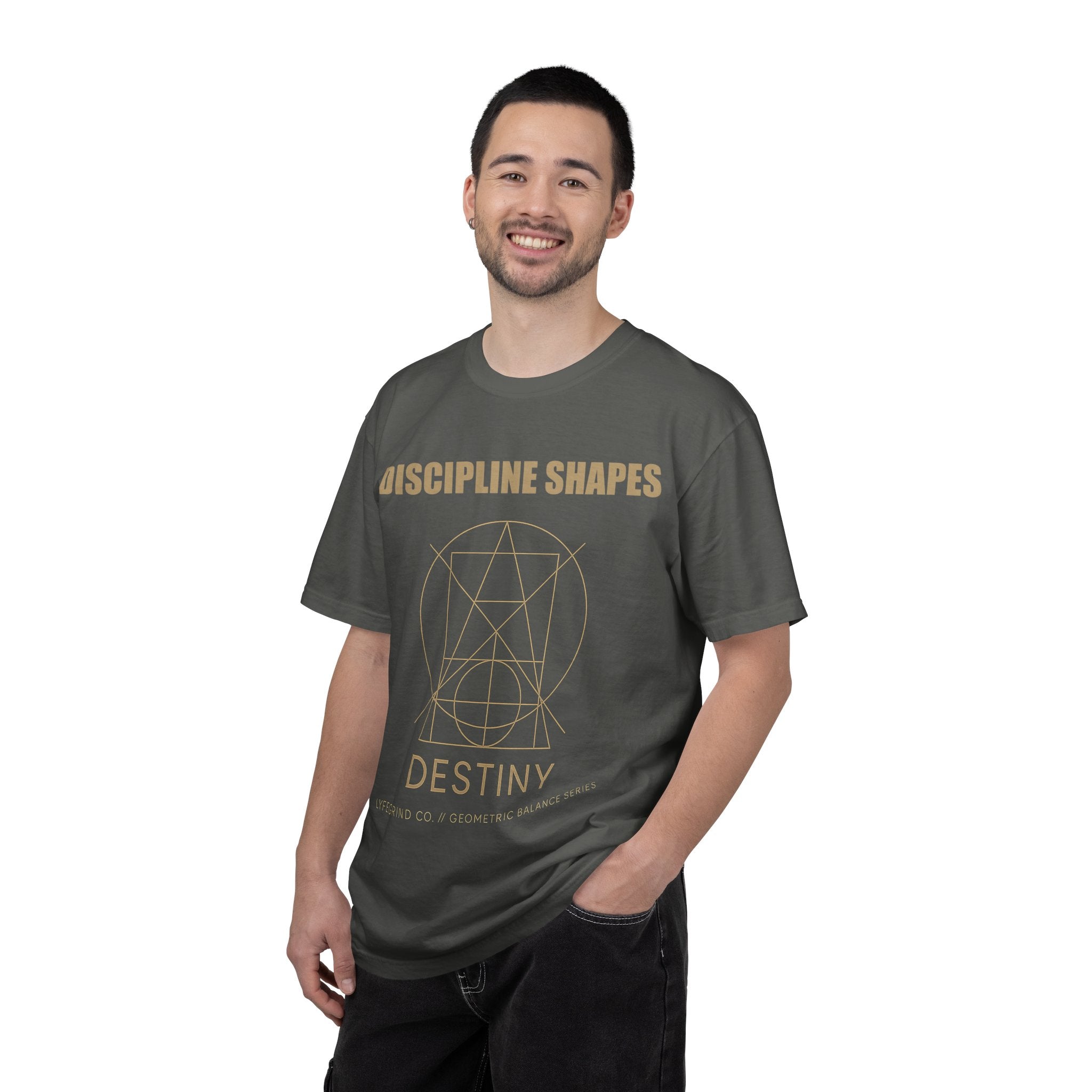 Discipline Shapes Destiny Tee – LyfeGrind Co. | Geometric Balance Series