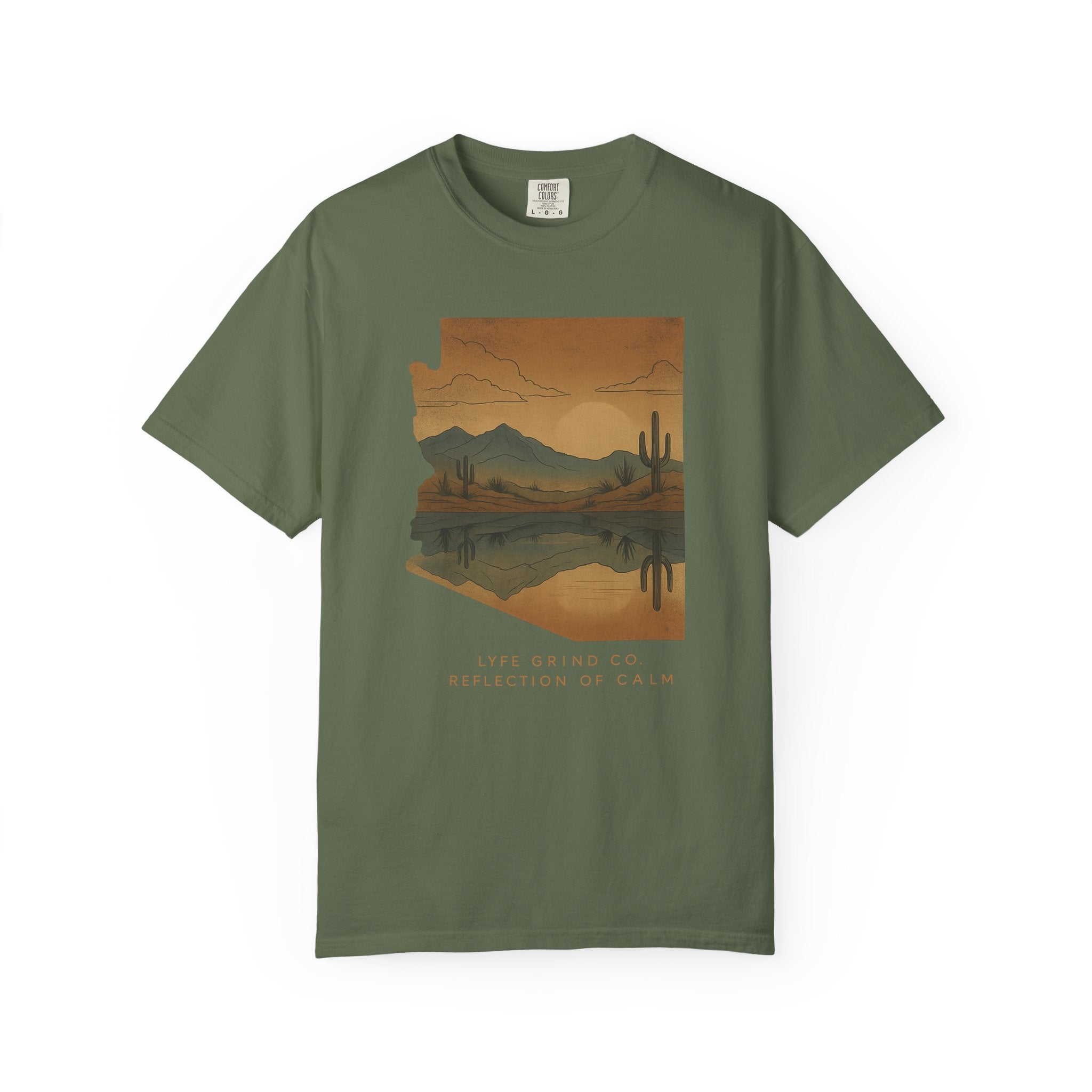 Reflection of Calm – Comfort Colors® 1717 Desert Art Tee | Lyfe Grind Co.