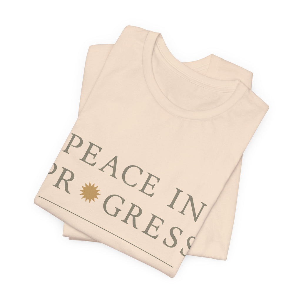 Peace in Progress – Minimalist Bone Typography Tee | Lyfe Grind Co.