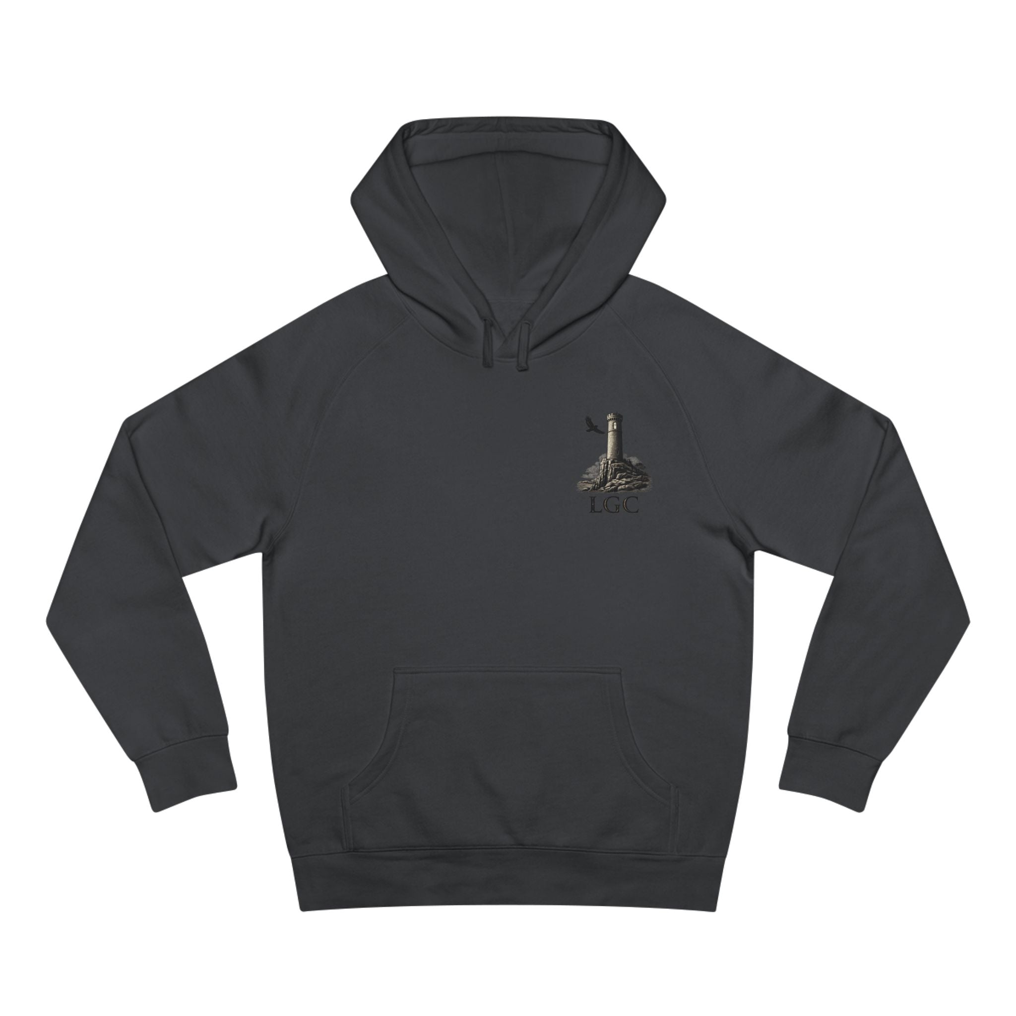 Lyfe Grind Co “Stand Guard” Watchtower Hoodie – Streetwear Graphic Pullover, Discipline & Resilience Hoodie, Minimal Front / Bold Back Sweatshirt