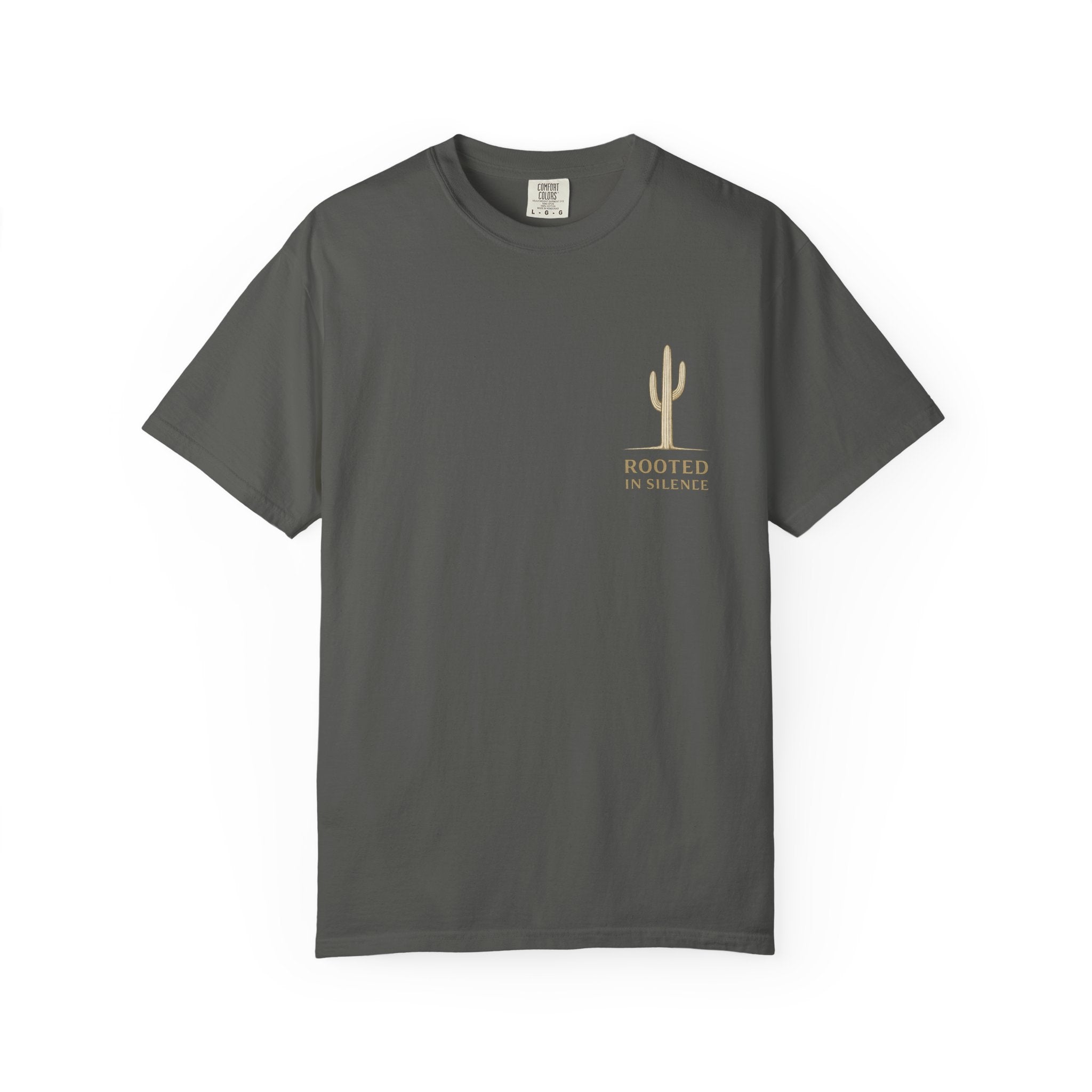 Rooted in Silence T-Shirt | Minimalist Desert Tee | Arizona Cactus Shirt | Vintage Streetwear Graphic | Lyfe Grind Co